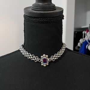 Fordite Silver Choker